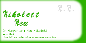 nikolett neu business card